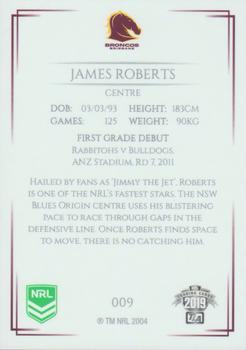 2019 NRL Elite #009 James Roberts Back